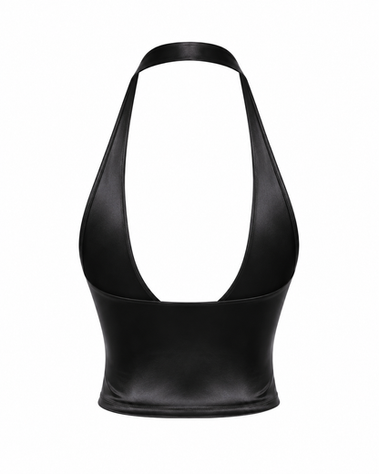 BLACK SAKURA CROP HALTER
