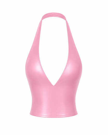 SAKURA CROP HALTER TOP