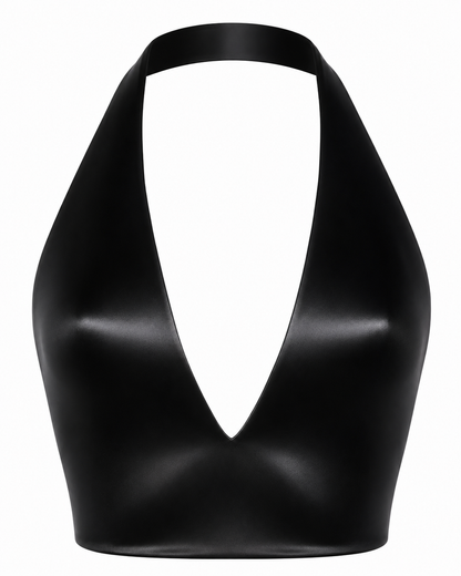 BLACK SAKURA CROP HALTER