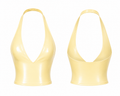 BUTTER YELLOW CROP LATEX HALTER