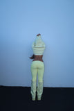 CROPPED YELLOW DOUBLE BLANK HOODIE