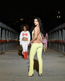 PALE YELLOW V JUMPSUIT