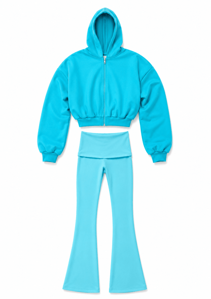 AQUAMARINE DOUBLE BLANK HOODIE - SWEET TALK