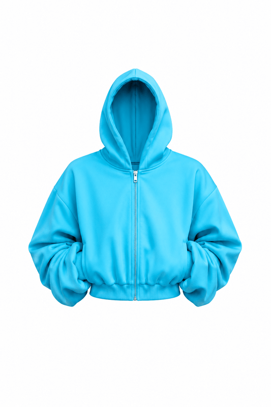 AQUAMARINE DOUBLE BLANK HOODIE - SWEET TALK