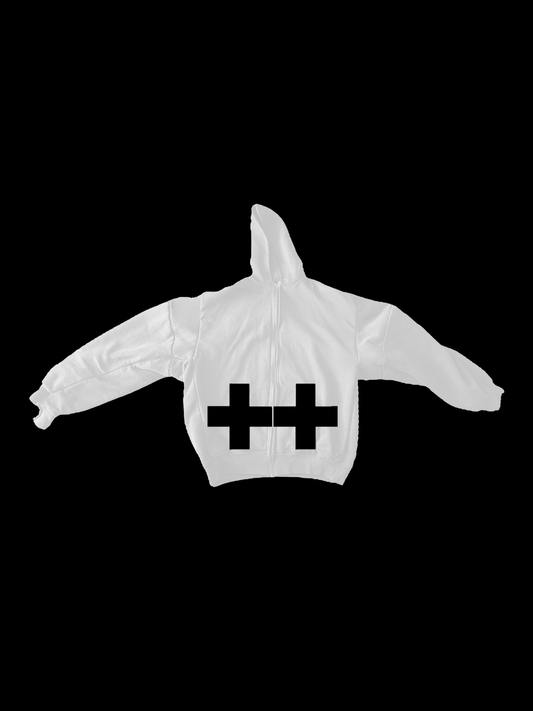 DOUBLE CROSS WHITE HOODIE - SWEET TALK