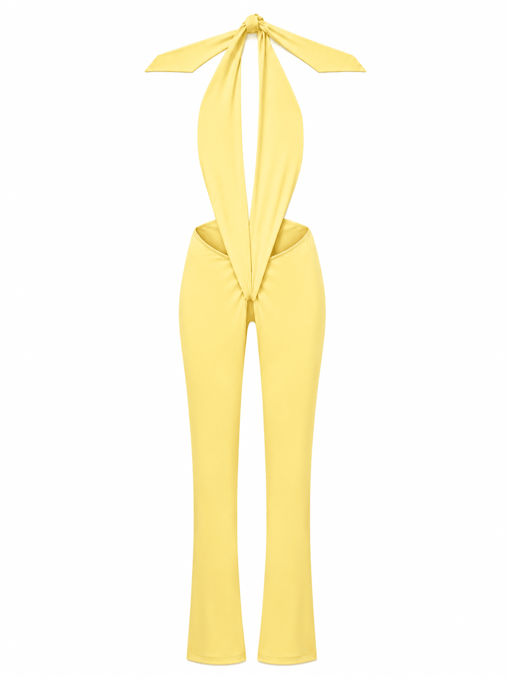 PALE YELLOW V JUMPSUIT